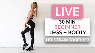 30 MIN BEGINNER LEGS + BOOTY - Let's train together / No Equipment I Pamela Reif