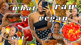 RAW VEGAN WHAT I EAT IN A DAY + RAW BURGER RECIPE (savory + delicious)