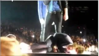 Harry Styles gets hit in nuts by shoe