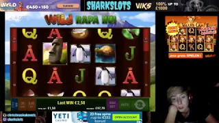 SHARKSLOTS Wild Rapa Nui Slot Big Win Casino Bonus in description