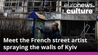 Meet the French street artist spraying the walls of Kyiv in support of Ukraine