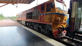 Local Train 451 stops at Tan Yong Mat Railway Station, Narathiwat, 13 March 2024.