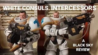 Joytoy Warhammer 40k White Consuls Intercessor 1& 2 Space Marines 1:18 Scale Action Figure Review.