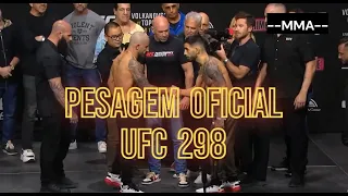 AS ENCARADAS DA PESAGEM UFC 298 FIGHT PRINCIPAL VOLKANOVSKI vs TOPURIA .