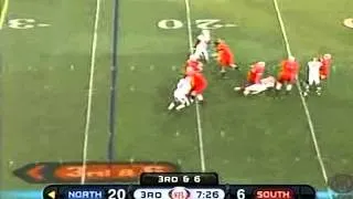 Courtney Upshaw sacks Russell Wilson in the 2012 Senior Bowl