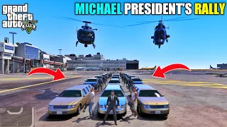 GTA 5 :MICHAEL PRESIDENT 1000+ CARS RALLY IN LOS SANTOS || BB GAMING