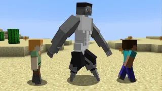 Dr Livesey walking meme (steveee minecraft version)