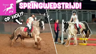 Paard Slaat Op Hol!? 😲 Springproef Emma! Word Ik Eerste? | Vlog op de manege #10 | Emma's Paarden TV