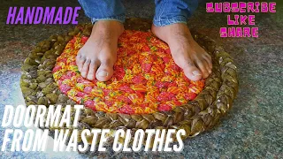 WOW!!...Beautiful DiY Doormat at Home l Handmade - From Waste Clothes