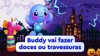 O primeiro Halloween de Buddy | Desenhos animados | Inglês para crianças | Buddy.ai