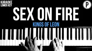 Kings Of Leon - Sex On Fire Karaoke LOWER KEY Acoustic Piano Instrumental