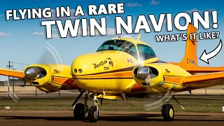 Flying one of the RAREST AIRPLANES EVER? Twin Navion Airdrie to Drumheller (4K)