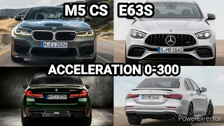 2021 NEW BMW M5 CS VS NEW MERCEDES AMG E63 S ACCELERATION 0-300 (VERY CLOSE RACE!!!)