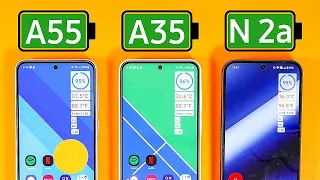 Samsung A55 | A35 vs Nothing Phone 2a Battery Drain Test