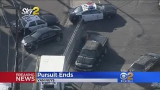 Police Take Car Theft Suspect Into Custody After Pursuit Through San Fernando Valley