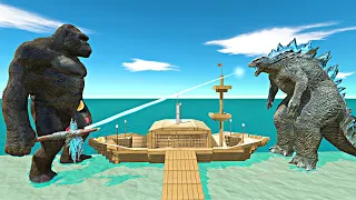 War on Ship - Growing King Kong vs Growing Godzilla 2014 - Animal Revolt Battle Simulator