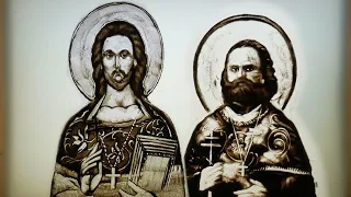 Священномученики Филипп Распопов и Леонид Серебренников. Песочная анимация