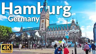 Walking Tour of Hamburg, Germany (4k Ultra HD, 60fps) - 2022 Summer City Tour