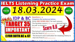 IELTS LISTENING PRACTICE TEST 2024 WITH ANSWERS | 18.03.2024