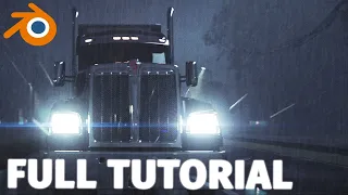 Blender 3 cinematic car animation tutorial with rain | Beginner | free assets