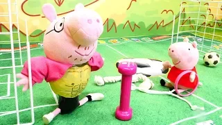 Свинка Пеппа. Мультфильмы для детей. Папа качает мышцы