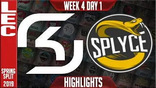 SK vs SPY Highlights | LEC Spring 2019 Week 4 Day 1 | SK Gaming vs Splyce