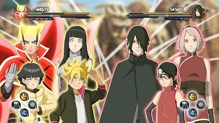 NARUTO BARYON, HINATA, BORUTO & HIMAWARI VS SASUKE, SAKURA & SARADA | Naruto Storm 4 MOD