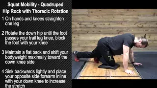 Squat Mobility - Quadruped Hip Rock with Thoracic Rotation