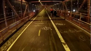 Cycling from New York City Hall, Manhattan to Astoria, Queens, NYC via Williamsburg (Night)