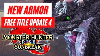 New Armor Free Title Update 4 DLC Reveal Monster Hunter Rise Sunbreak News