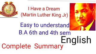 I Have a Dream/ Martin Luther King Jr/Easy to understand  /6th and 4th sem