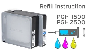 How to refill Canon PGI-1500, PGI-2500 Canon Maxify printers