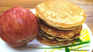 Apple Pancakes Recipe / Eggless Apple Pancakes Recipe / How to Make Easy Apple Pancakes