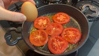 2 eggs 1 tomato! Quick breakfast in 5 minutes. simple and delicious recipe