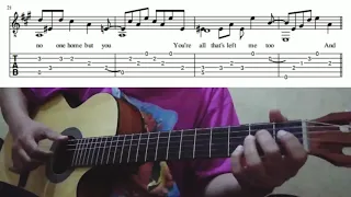 If - Bread ( fingerstyle + not balok + tab + lirik )