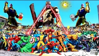 Tne End AVENGERS (Endgame) Vs THANOS - Final Battle In Gta5 || GtaxFreeFire || Mass Vlogger #gta5