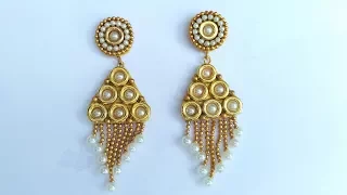 Paper Earrings Making Tutorial - DIY Designer Pearl Earrings- Paper Jewellery Making