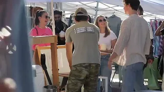 Shawn Mendes and Jocelyne Miranda at Farmers Market in Los Angeles