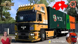 Euro Truck Simulator 2 (1.50) MAN F2000 by XBS Delivery to Bern Switzerland Rework + DLC's & Mods