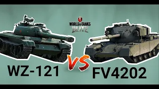 Танкомахач.WZ-121 против FV4202.Лучший СТ10 wot blitz.#1