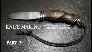 knife making-BUSHCRAFT KNIFE / PART - 2 #440C STAINLESS  STEEL  수제칼 만들기#15