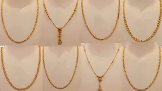 New Hallmark Gold Chain Designs With Price And Weight // 22ct light weight gold chain designs