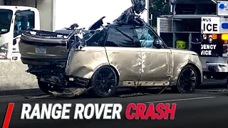 New 2023 Ranger Rover Decapitated After Falling Off Car Carrier And Crashing With Honda