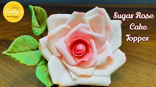 Gumpaste rose tutorial in tamil/cake decoration in tamil/how to make sugar  rose for cake decoration