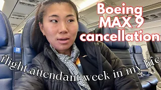 a WEEK in my life as a FLIGHT ATTENDANT (feat. MAX 9 cancellations 😫)!