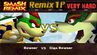 Smash Remix - Classic Mode Remix 1P Gameplay with Bowser (VERY HARD)