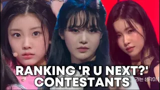 ranking 'R U NEXT?' contestants/participants