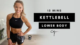 15 Min LOWER BODY KETTLEBELL WORKOUT at Home | Caroline Girvan