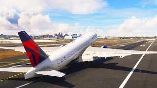 EMERGENCY WHEN LANDING!!! Delta Airlines Boeing 777 Scary Landing At liberty Airport