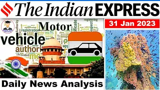 31 January 2023 Indian Express Newspaper Analysis | Daily Current Affairs | The Hindu Analysis